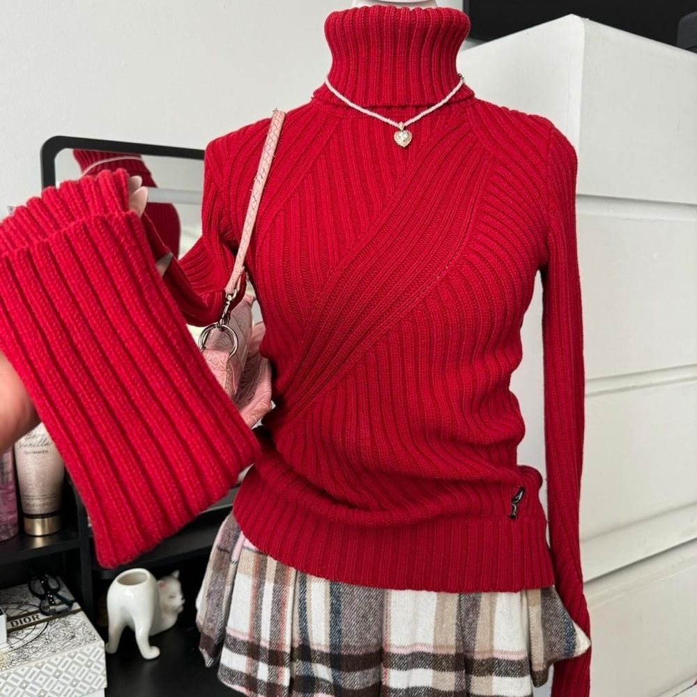 Armani Exchange Vibrant Red Turtleneck Sweater